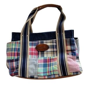 Tote VNTG Tommy Hilfiger medium size purse plaid